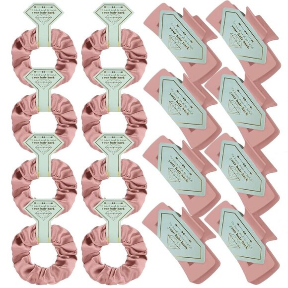 Bridesmaid Gift Set Satin Hair Ties Claw Clips Bridal Shower Wedding Accessories
